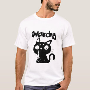 Cat Funny Anarchy Halloween Animals For Women Men T-Shirt