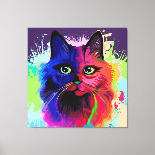 Cat Funny and Silly Character Summer Fun surfing Canvas Print