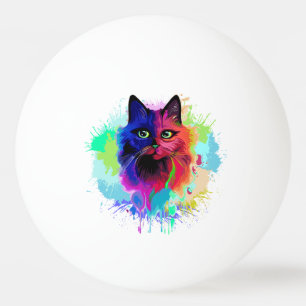 Cat Funny and Silly Character Summer Fun surfing Ping Pong Ball