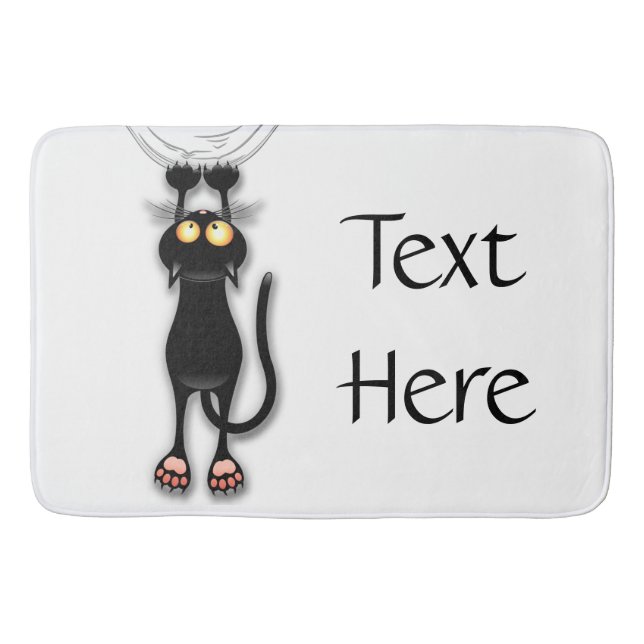 Cat funny Character Scratching Fabric Bath Mat (Front)