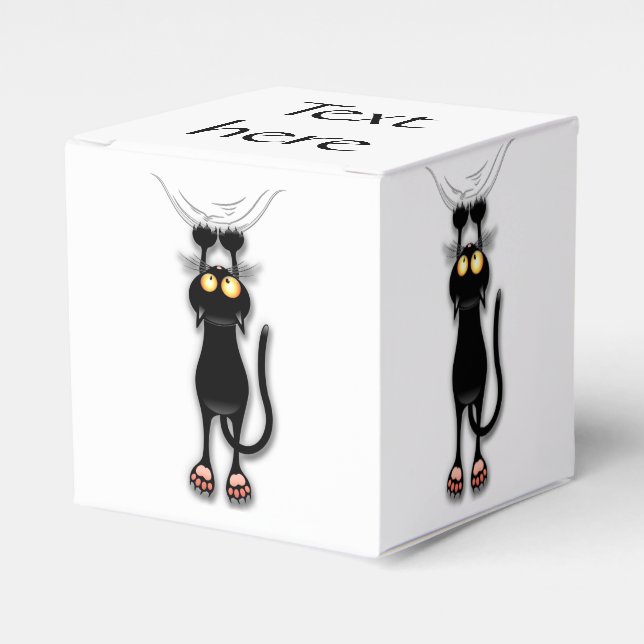 Cat funny Character Scratching Fabric Favour Box (Front Side)