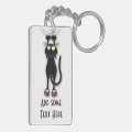 Square Key Rings Design Cat funny Character Scratching Fabric Key Ring | Zazzle