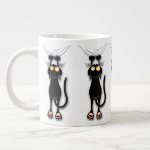 Cat funny Character Scratching Fabric Large Coffee Mug