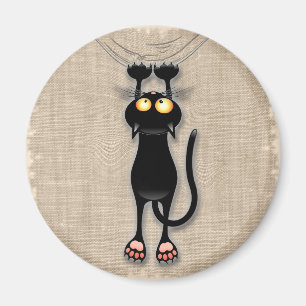 Cat funny Character Scratching Fabric Magnet
