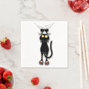 Cat funny Character Scratching Fabric Napkin
