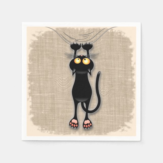 Cat funny Character Scratching Fabric Napkin (Front)