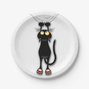 Cat funny Character Scratching Fabric Paper Plate
