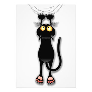 Cat funny Character Scratching Fabric Photo Print