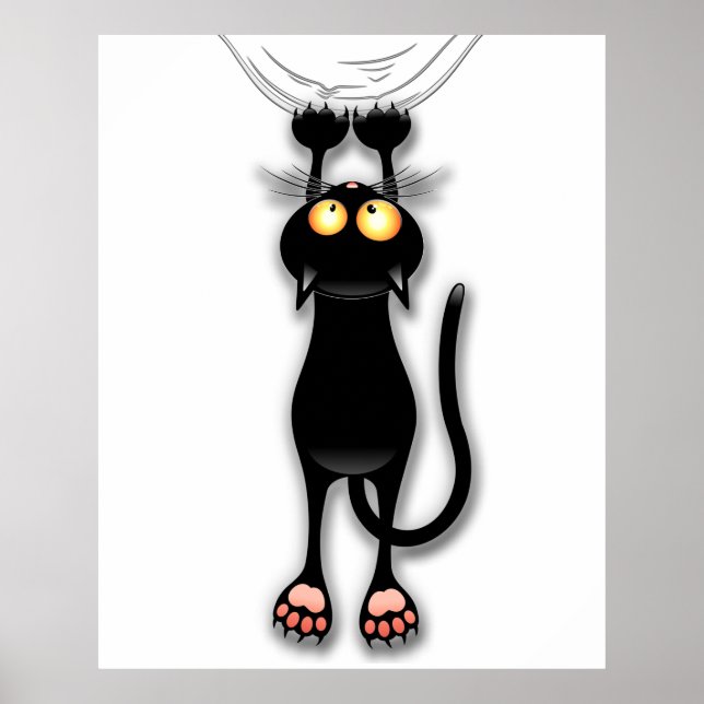 Cat funny Character Scratching Fabric Poster (Front)