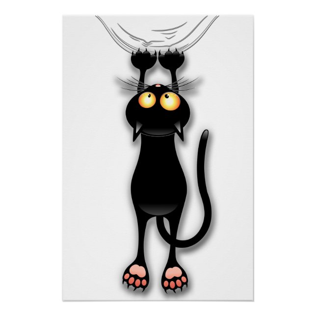 Cat funny Character Scratching Fabric Poster (Front)