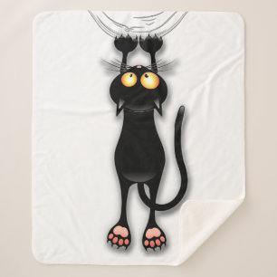 Cat funny Character Scratching Fabric Sherpa Blanket