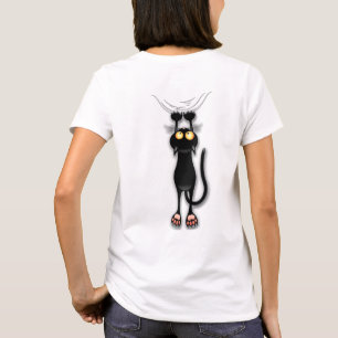 Cat funny Character Scratching Fabric T-Shirt