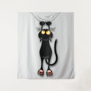 Cat funny Character Scratching Fabric Tapestry