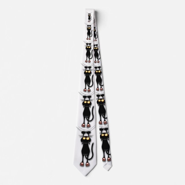 Cat funny Character Scratching Fabric Tie (Front)