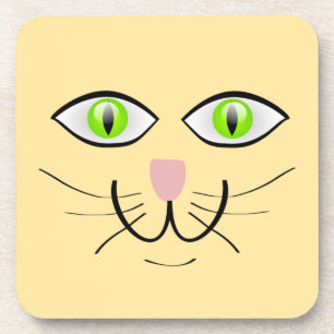 Cat Funny Face Cartoon-29034 Coaster