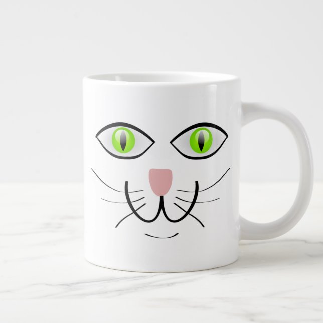 Cat Funny Face Cartoon-29034 Large Coffee Mug (Right)