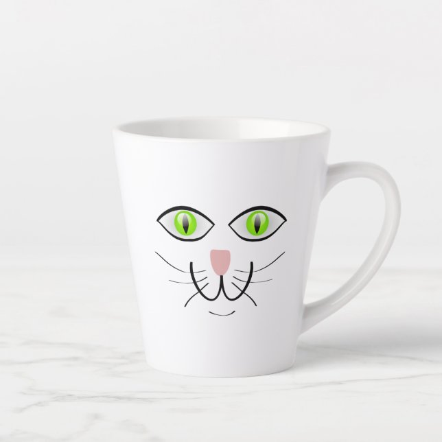 Cat Funny Face Cartoon-29034 Latte Mug (Right)