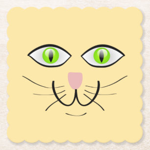 Cat Funny Face Cartoon-29034 Paper Coaster