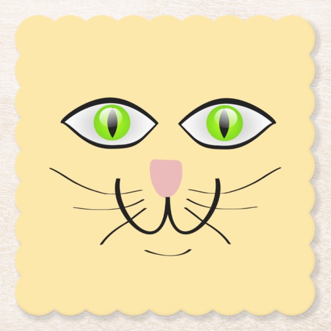 Cat Funny Face Cartoon-29034 Paper Coaster (Front)