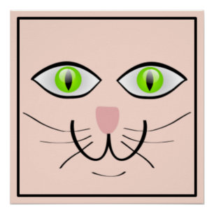 Cat Funny Face Cartoon-29034 Poster