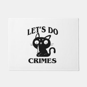 Cat Funny Let's Do Crimes Halloween For Women Men  Doormat