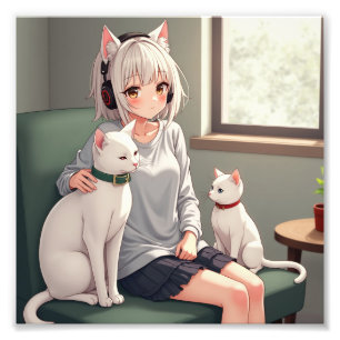 Cat funny  photo print