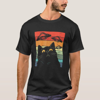 Cat Galaxy Ca Spaceship Alien Cat UFO T-Shirt