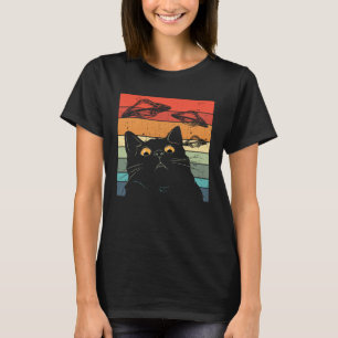 Cat Galaxy Cat Spaceship Alien Cat UFO T-Shirt