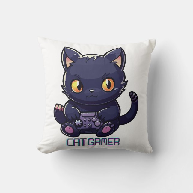 Cat Gamer Cushion (Front)