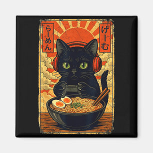 Cat Gamer Men Anime Kawaii Funny Gaming Headset Ca Magnet