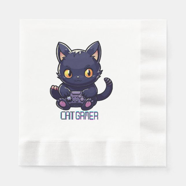 Cat Gamer Napkin (Front)