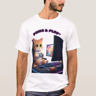 Cat Gamer – Paws & Play T-Shirt