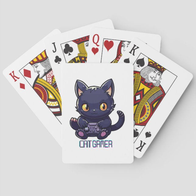Cat Gamer Playing Cards (Back)
