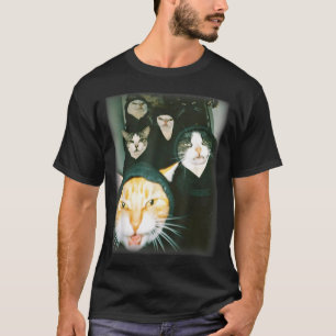 Cat Gang Meme Funny Chaotic Cats Unhinged Feline H T-Shirt