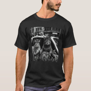 Cat Gang Meme Graphic Funny Gangster Cats Street D T-Shirt