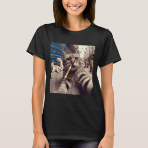 Cat Gangster Street Cats Selfie Funny Meme Humor M T-Shirt