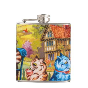 Cat Garden Party Hip Flask