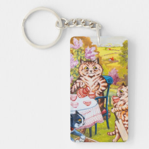 Cat Garden Party Key Ring