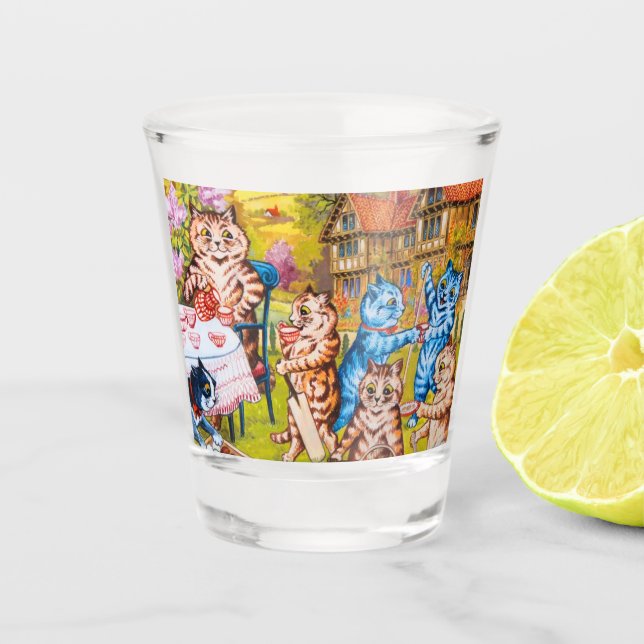 Cat Garden Party Shot Glass (Front)