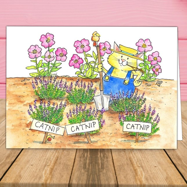Cat Gardener Greeting Card (Creator Uploaded)