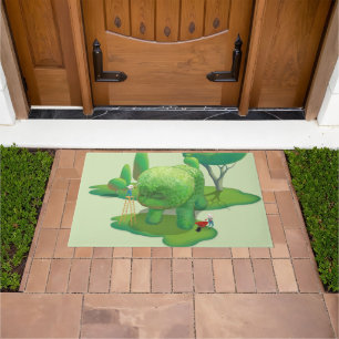 Cat Gardeners and Green Animal Bush Doormat