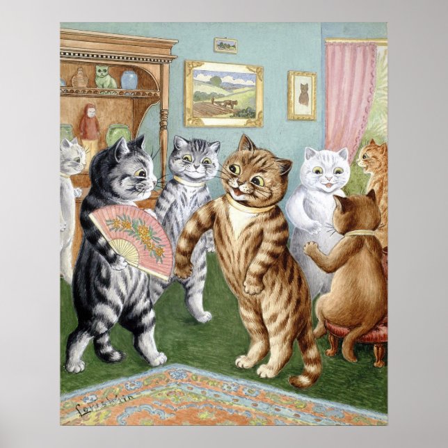 Cat Gathering, Louis Wain Poster (Front)