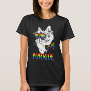 Cat Gay Pride Rainbow Sunglasses LGBTQ LGBT T-Shirt