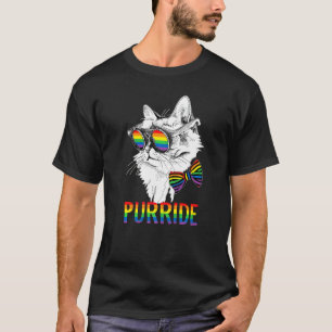 Cat Gay Pride Rainbow Sunglasses LGBTQ LGBT T-Shirt