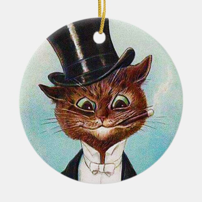 Cat Gentleman, Louis Wain Ceramic Ornament (Front)