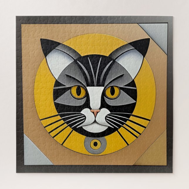 Cat Geometric Artwork Jigsaw Puzzle (Vertical)