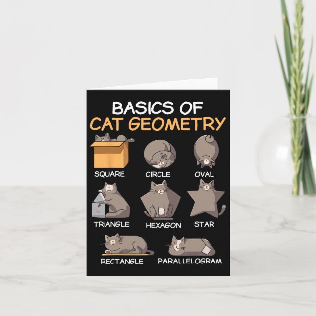 Cat Geometry Math Funny Cat Gifts For Cat Dad  Card (Front)