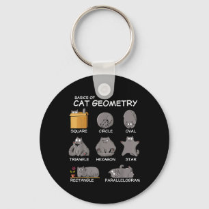 Cat Geometry Math Funny Cat Gifts For Cat Dad, Cat Key Ring