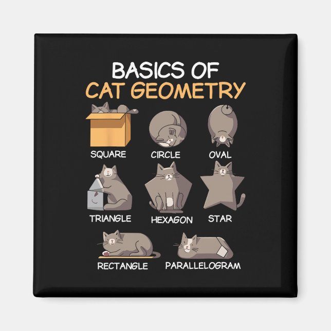 Cat Geometry Math Funny Cat Gifts For Cat Dad  Magnet (Front)