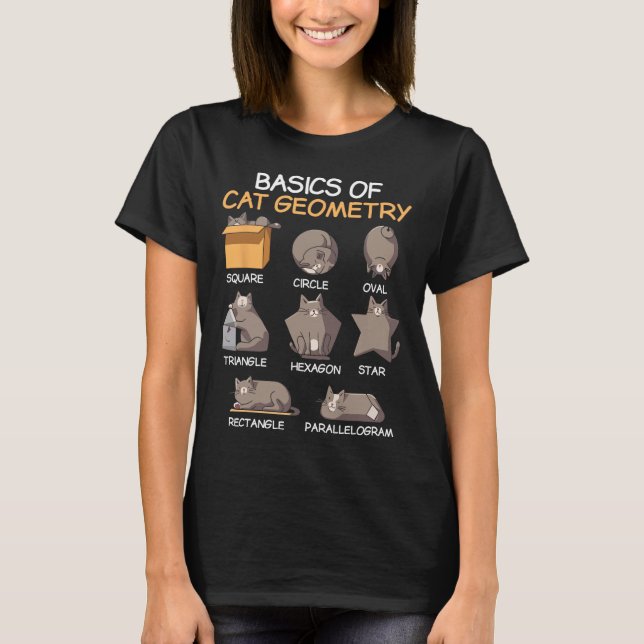 Cat Geometry Math Funny Cat Gifts For Cat Dad  T-Shirt (Front)